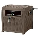 Suncast Hose Reel with Smart Trak Hose Guide, Water-Tight Connection, Durable Resin Construction, 225' Hose Capacity, Brown