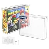 CaSZLUTION Video Game Box Protector Case for SNES / N64 Games, 3MM Clear Acrylic Display Case with Wall Mount Compatible for SNES & N64 Game Box (Pack of 1)