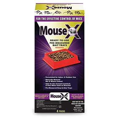 EcoClear Products 620109, MouseX Ready-to-Use Pre-Measured 3 oz. Bait Trays, 4-Pack
