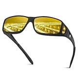 Tnnaiko Night Driving Glasses for Men Women, Night Vision Glasses Fit Over Glasses Sunglasses Anti Glare Polarized HD