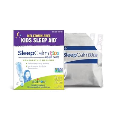 Boiron SleepCalm Kids Liquid Doses Sleep Aid for Deep, Relaxing, Restful Nighttime Sleep - Melatonin-Free and Non Habit-Forming - 15 Count
