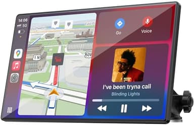 Topexplore Carplay Screen for Car, 9'' Wireless CarPlay & Android Auto- Upgrade Portable Touchscreen with Bluetooth, Mirror Link, Voice Control, Hands-Free Calling,Plug & Play Car Play Screen