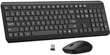 Wireless Keyboard and Mouse Combo, Full Size Silent Ergonomic Keyboard and Mouse, Long Battery Life, Optical Mouse, 2.4G Lag-Free Cordless Mice Keyboard for Computer, Mac, Laptop, PC, Windows