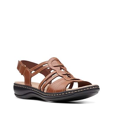 Clarks womens Leisa Janna Sandal, Tan Leather, 7.5 US