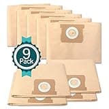 KEEPOW DXVA19-4101 Shop Vac Bags Compatible with DEWALT, Vacuum Bags for Dewalt 6-10 Gallon DXV06P, DXV09P, DXV09PA, DXV10P, DXV10PL, DXV10S, DXV10SA, DXV10SB, Disposable Filter Bag, 9 Pack