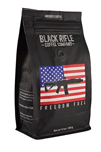 Black Rifle Coffee Company Freedom Fuel, 12oz Bag, Ground Coffee Dark Roast - Roasted Blend Made from Arabica Beans - Colombian & Brazilian Beans - Veteran Founded & American Made