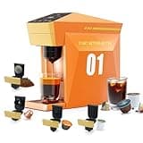 BENFUCHEN 4 in1 Single Serve Coffee Maker, 19 Bar Espresso Maker Coffee Machine For KCup/Nespresso OriginalLine Capsules/Dolce Gusto/Ground Coffee, Vibrant Orange