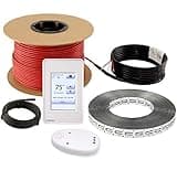 LuxHeat 50sqft Floor Heating Cable Kit - 120v Heated Flooring Under Tile - Heated Flooring System Includes UDG4 Programmable Thermostat w/GFCI, Under Floor Heating Cable, Strapping, Sensor & Alarm