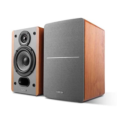 Edifier P12 Passive Bookshelf Speaker - 2-Way Speakers with Built-in Wall-Mount Bracket - Wood Color, Pair - Needs Amplifier or Receiver to Operate