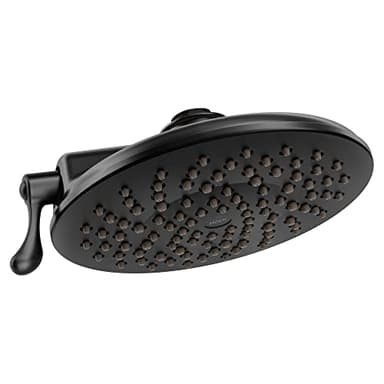 Moen S6320BL Showering Acc - Premium Two-Function 8" Diameter Spray Head Rainshower, Matte Black