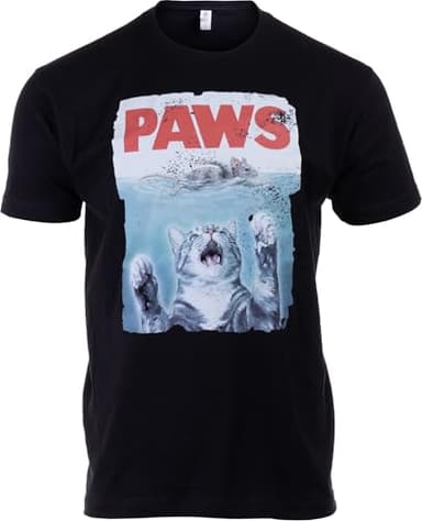 Paws Funny Cat Shirt Merch Graphic Tee, Novelty Joke Cat Gift for Men T-Shirt - (Men,L)