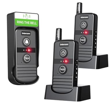 PANDAAR Doorbell Wireless, Intercoms Wireless for Home 4900ft Long Range Wireless Intercom System with Rechargeable Battery,3 Volume Levels,20 Ringtones for House Classroom Business