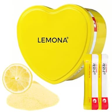 LEMONA Official Vitamin C Powder 500mg Korean Supplements Immune Support B6, B2, On-The-Go Packets Vitamin Healthy Living, Easy to Take Daily Energy Boost Korean Food Snacks Lemon (70Sticks)