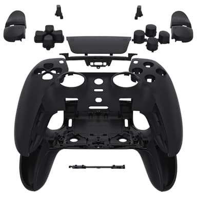 eXtremeRate Full Set Shell with Buttons Touchpad Cover Compatible with ps5 Edge Controller, Black Custom Replacement Decorative Trim Shell Front Back Plates Compatible with ps5 Edge Controller