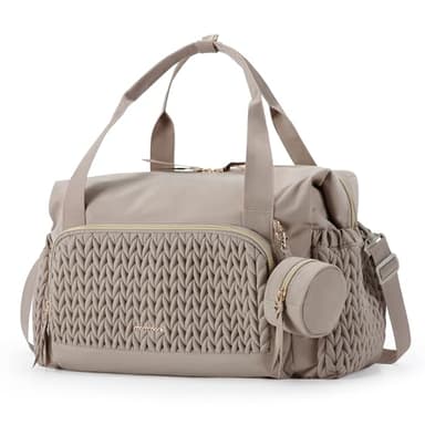 mommore Diaper Bag Tote, Large Capacity Travel Diaper bags, Hospital Bag for Labor Delivery, Baby Bag with Pacifier Case, Changing Pad