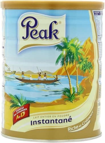 Peak Whole Milk Powder, 2 Pound (900g) Can - European Milk from Holland, rBST Free, Full Rich Flavor, Dissolves Instantly, Long Shelf Life, Premium Full Fat Quality