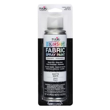 Tulip ColorShot Instant Fabric Spray Paint, Permanent Color Spray-On Fabric Paint, 3oz. Black