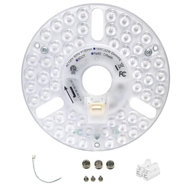 DPXMYG 5" LED Ceiling Fan Light Retrofit Kit,18W,5CCT 3000K/3500K/4000K/5000K/6000K Adjustable,120VAC ETL Light Kit for Ceiling Fan