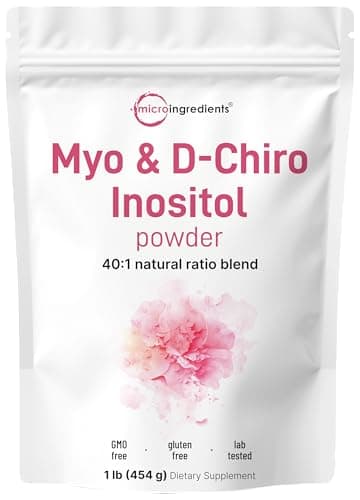 Micro Ingredients Myo-Inositol & D-Chiro Inositol Powder, 1lb (221 Servings) | 40:1 Ideal Ratio Inositol Supplement for Women | Supports Hormonal Balance & Ovarian Health | Non-GMO, Vegan, Filler-Free