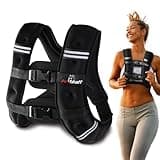 AmStaff Fitness Weighted Vest - Weight Vest for Running, Strength Training & Muscle Building, Features Reflective Stripe for Safe Outdoor Workouts (12lbs, Black)