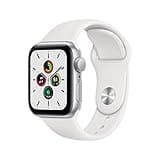 Apple Watch SE (GPS, 40mm) - Silver Aluminum Case with White Sport Band (Renewed)