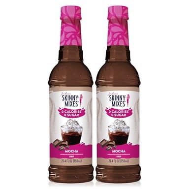 Jordan's Skinny Mixes Sugar Free Coffee Syrup, Mocha Coffee Flavoring Syrup, Zero Calorie Drink Mix, Lattes, Baking, Protein Shake or Cocktail, Dairy & Gluten Free, Kosher, 25.4 Fl Oz, 2 Pack