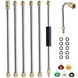 Twinkle Star Pressure Washer Extension Wand Set, 8 ft 7 Pack Replacement Lance with 5 Nozzle Tips, 4000 PSI