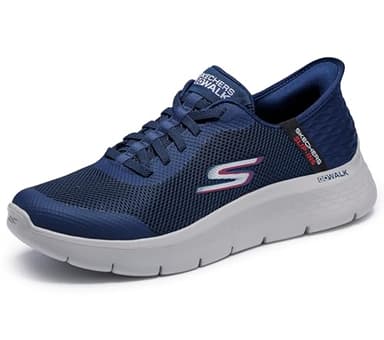 Skechers Men's Go Walk Flex Hands Up Hands Free Slip-Ins Sneaker, Navy 10.5 X-Wide