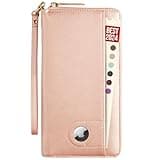 Passport Holder with Airtag Passport Wallet Travel Documents Organizer with Zipper Pocket for Women and Men