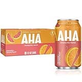 AHA Sparkling Water, Orange Grapefruit Flavored Water, Zero Calories, Sodium Free, No Sweeteners, 12 fl oz, 8 Pack