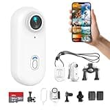H8 64GB 4K Thumb Action Camera, Mini Body Cameras, Wearable Pocket Vlogging Camera, Multiple Accessory Mount Anywhere Small Portable Hands-Free Helmet Cam for Work, Cycling, Travel, Pet Walking