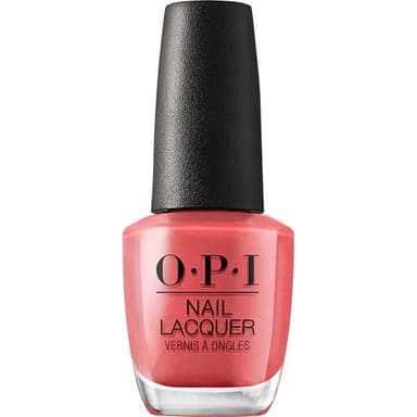 OPI Nail Lacquer My Address is Hollywood | Opaque Bright Pink Shimmer Chip Resistant Nail Polish | Fast Drying, Streak Free