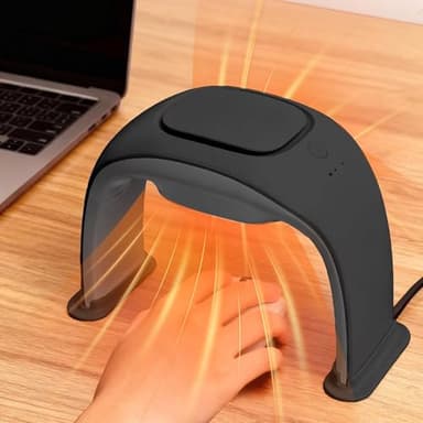 NIFBANG Space Heaters for Indoor Use,Desk Hand Warmer Ceramic Energy Efficient Heater with Thermostat,Personal Electric Desk Hand Heater,Heated Mouse Pad Hand Warmer for Office Women Men Gifts,Black