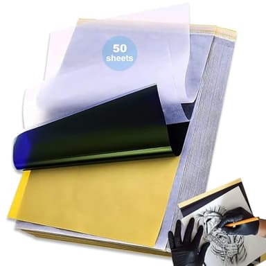 Tattoo Transfer Paper - Autdor 50 Sheets A4 Thermal Stencil Paper for Tattooing DIY Clear Tattoo Stencils Compatible with Thermal Printers & Tattooing Supplies