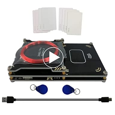 Upgraded 512k Proxmark3 Easy V3.0 RDV4 Memory ID M1 IC Built-in RFID Card Reader Integrated Antenna Decryptor Decoder 10 IC ID Cards HF LF Frequency