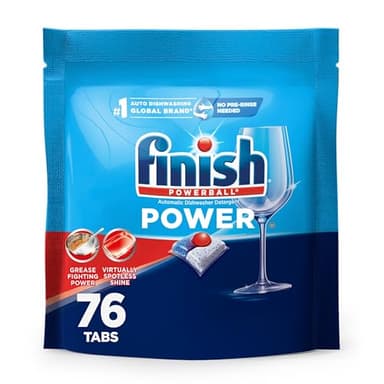Finish Power Dishwasher Pods, No Pre-Rinse Dishwasher Detergent Soap For Deep Clean & Shine with Degreasing Power, 76 Count
