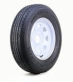 ROCKMAN Trailer Tire Wheel Assembly ST205/75R15 8-Ply D 107M 5 Lug on 4.5" PCD White Spoke Rim