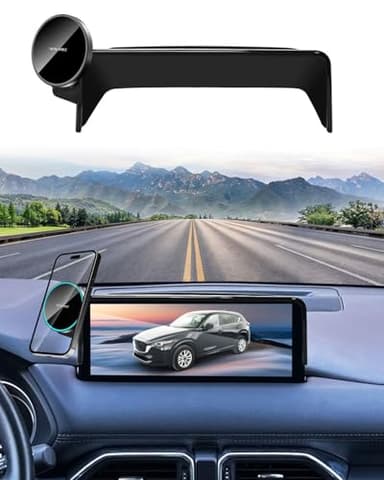 Phone Holder for Mazda CX-5 CX5 2021-2025 Accessories 10.25-Inch Screen Fixed Clip, Car Magnetic Phone Mount Compatible with MagSafe, Magnets Fast Wireless Charger CX 5 Cell Phone Holder Base