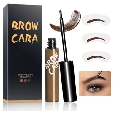 Tattoo Eyebrow Gel Easy Peel Off - Eyebrow Tint Peel Off Long-Lasting Waterproof Transfer-Proof Brow Gel For Fuller & Defined Looking Eyebrows (Light Brown)