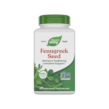 Nature's Way Fenugreek Seed, Traditional Lactation/Breastfeeding Support*, Non-GMO Project Verified, Vegan, 320 Capsules (Packaging May Vary)