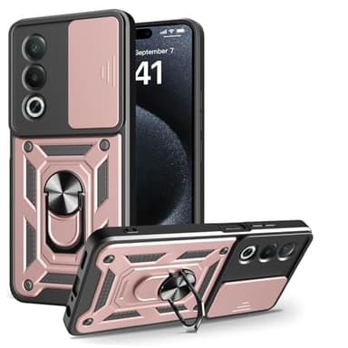 Kukoufey Compatible with Oppo A80 5G Case Cover,with Slide Camera Lens Cover Compatible with Oppo K12x 5G CPH2667 (India) / A3 Pro 5G CPH2665 / A80 5G CPH2639 Case Pink