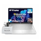 HP 15.6 Laptop Computer, AMD Ryzen 5 Laptop with Microsoft Office Included Lifetime, 15 inch College Students Laptop Windows 11 Pro, 32GB RAM 1TB SSD+512GB PSSD, Copilot AI, Backlit Keyboard, 10-Key