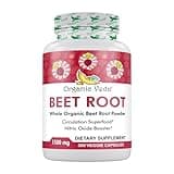 Organic Veda Beet Root Capsules 1500mg - 300 Beet Root Powder Capsules with High Strength Nitrates to Support Circulation, Nitric Oxide, Energy, Endurance & Stamina - Non-GMO & Gluten-Free