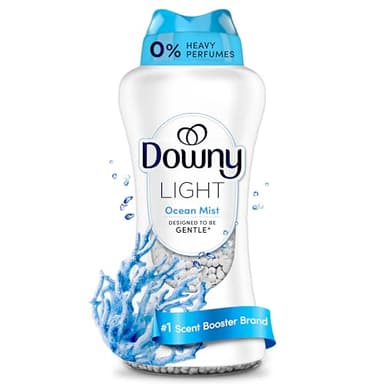 Downy Light Laundry Scent Booster Beads, Ocean Mist Scent, 24 OZ, In-Wash Fabric Beads Designed To Be Gentle With A Light Boost Of Scent, No Heavy Perfumes