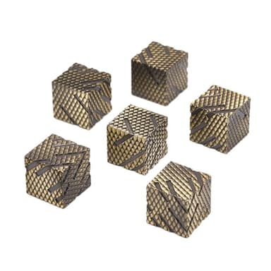 HNCCESG Dragon Scale Metal D6 Dice Set, Zinc Alloy 6 Sided Dice for DND RPG Tabletop Games,Gift Box Included (Bronze)