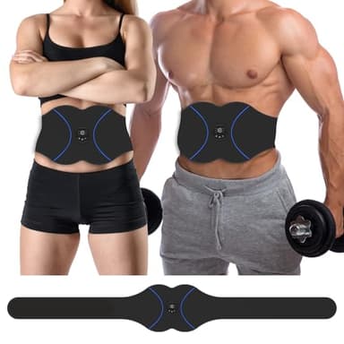 LOVWTES FDA Cleared, ABS Stimulator - EMS Muscle Stimulator, Portable Muscle Training for Abdomen, Abdominal Toning Belt, Fitness Ab Workout Equipment for Women and Men, (Black Blue)