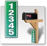 Curb-N-Sign Reflective Customized house number Plaque – 911 UV Printed Address Sign Plate– Made in USA Pre-Drilled Address Plaques for Outside, Single Sided (Vertical), Green