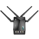WiFi Extender Signal Booster for Whole Home & Backyard - 10K Sq.Ft Coverage w/4 Antennas | 90% Faster Internet Booster w/Ethernet Port, Easy Setup Wireless Repeater Works with Any Router | Long Range