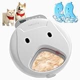 Automatic Cat Feeder Wet&Dry Food-Cordless Pet Food Dispenser-Pet Fresh Food Refrigerated Container with 2 Ice Packs,Programmable Timer Battery Powered Feeder for Cat Samll Dog-4 Meals Per Day