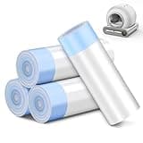 80 Count Waste Bags for Self Cleaning Cat Litter Box, 17.8 x 17.8 inches Replacement Extra Large Liners, 4 Rolls of Drawstring Trash Bags for Robot Automatic Litter Boxs (80 Counts/4 Rolls)